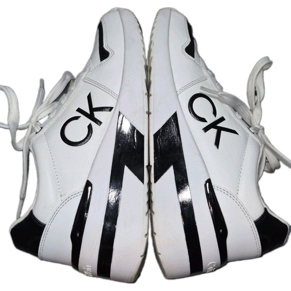 Calvin Klein Women’s 8.5 M White Black Platform Sneakers KCDOUSE-R Lace Up
